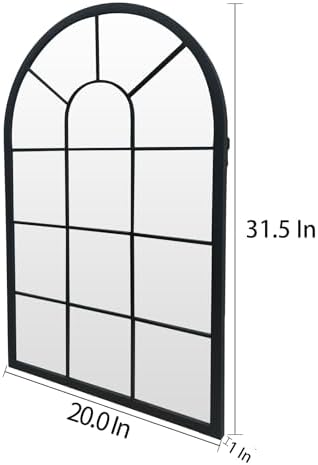 HQiJun Black Arched Window Mirror, Farmhouse Decorative Wall Mirrors - Image 6