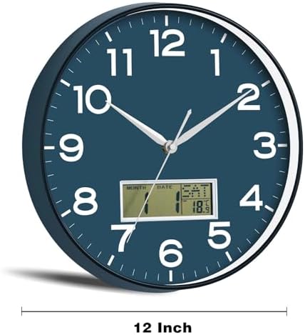 AKCISOT 12 Inch Wall Clock, Silent Battery Operated Analog Clock - Image 2