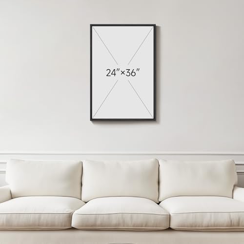 Framed Black White Neutral Modern Abstract Wall Art, 1 Piece 24x36 In - Image 3