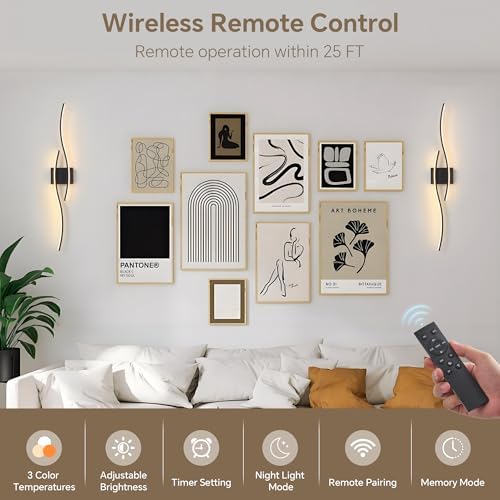 Wireless Wall Sconces Set of Two - Image 2