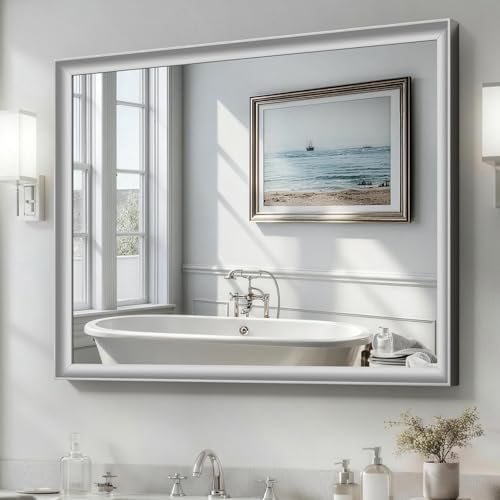 USHOWER 30x40 Inch Brushed Nickel Bathroom Mirrors by USHOWER