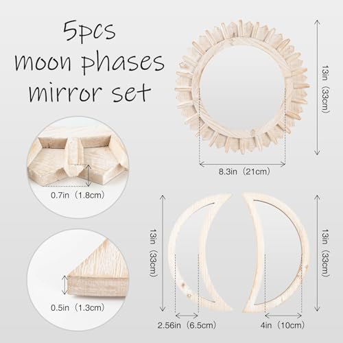WAKOSAN Moon Phase Wall Mirror Set - Image 2