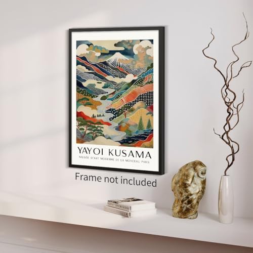 Vintage Japanese Canvas Wall Art Yayoi. Kusama Posters Mount Fuji Landscape - Image 5
