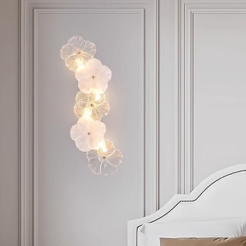 Fandian 22.4" Flower Shape Glass Wall Lamp, Modern Vintage Rustic Lighting - Image 6