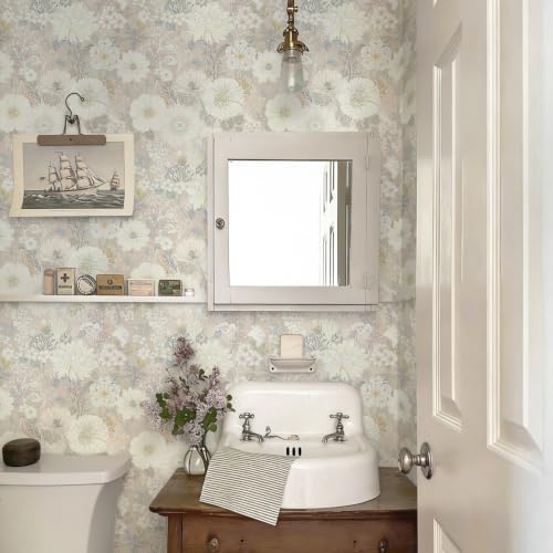 Peel and Stick Wallpaper Floral Beige Contact Paper Vintage Wallpaper Neutral - Image 4