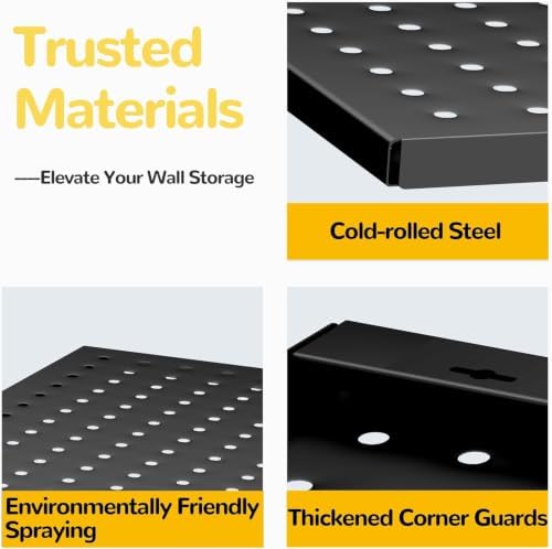 Peg Board, 4-pcs 16" x 12" Metal Pegboard Panels - Image 5