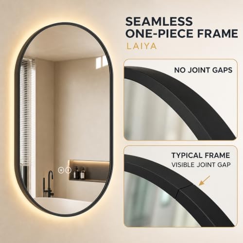 LAIYA 36X22 Inch Oval LED Bathroom Mirror - Image 6