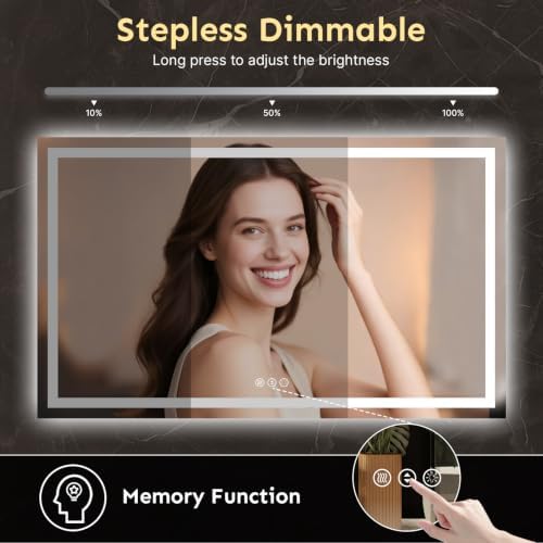 Kosmonia 36x60 Inch LED Bathroom Mirror - Image 5