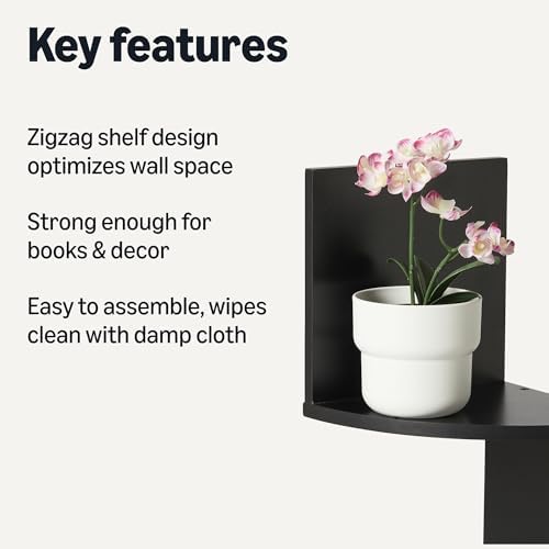 Amazon Basics 5-Tier Corner Shelf, Wall-Mounted, Floating Corner Bookshelf - Image 3