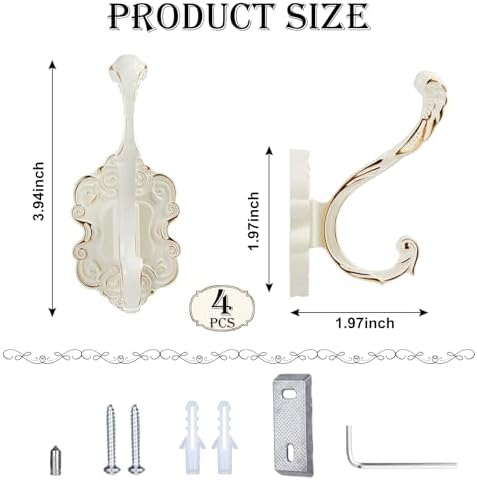 4 Pcs White Coat Hooks Wall Mount, Matte Metal Hat Hooks - Image 3