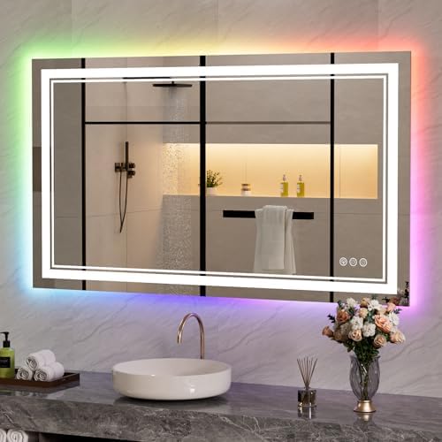 48x28 Inch RGB LED Bathroom Mirror by ISTRIPMF