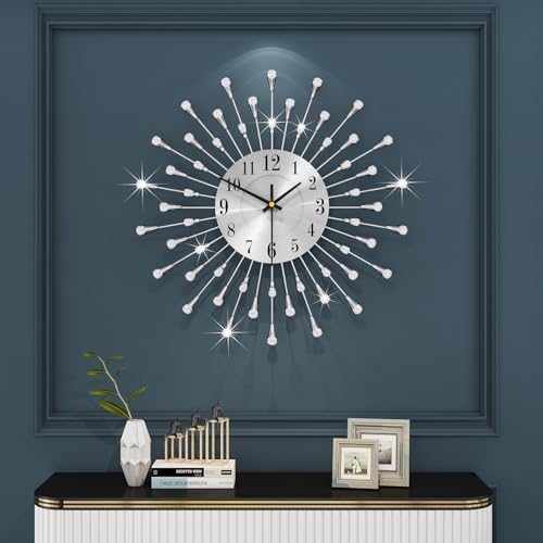 FLEBLE Large Wall Clock Battery Operated Modern Decorative Clock Silent by DecorationWallClock