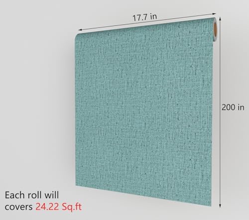 Decotalk Textured Wallpaper Peel and Stick Green Textured Wallpaper Removable - Image 7