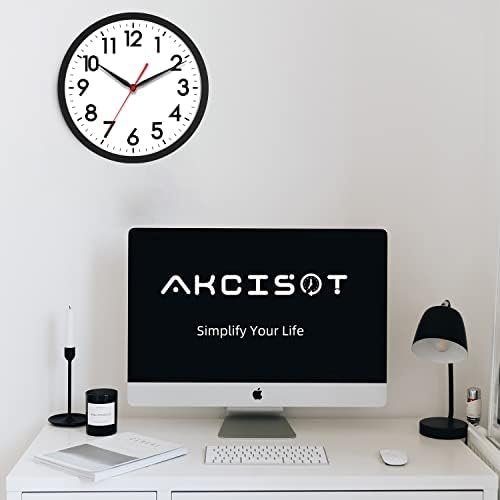 AKCISOT 12 Inch Wall Clock, Silent Battery Operated Analog Clock - Image 6