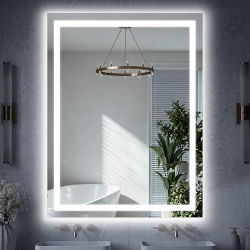 LED Bathroom Mirror with Lights, 48x36 Inch Wall Vanity Mirror by HAPPYMONTLLC