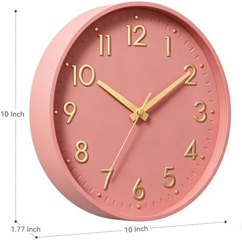 Mosewa 10 Inch Wall Clock Battery Operated Silent Non Ticking Analog - Image 3