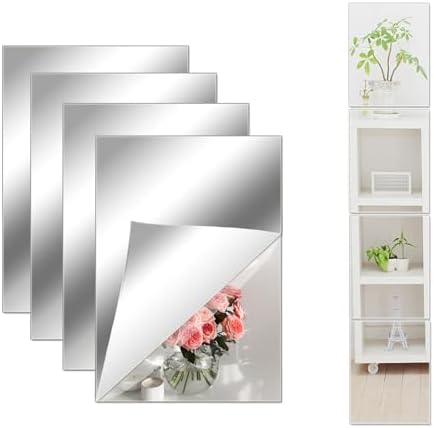 8x6 Inches Self Adhesive Acrylic Mirror Tiles 0.2mm Waterproof Flexible Mirror by LYCRAFTS