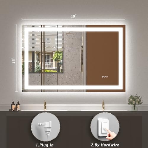 40x26 LED Lighted Bathroom Mirror - Image 6
