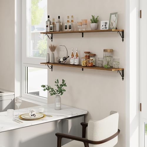 RICHFOCUS Floating Shelves for Wall Decor, 55.1W x 8D Shelf Set of 2, 8 Inch - Image 2
