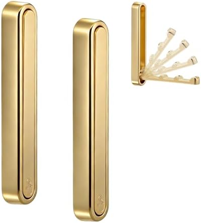 4.33 in Extended Folding Coat Hooks, 2 Pack Gold Wall Hooks, Zinc Alloy by Dntorx