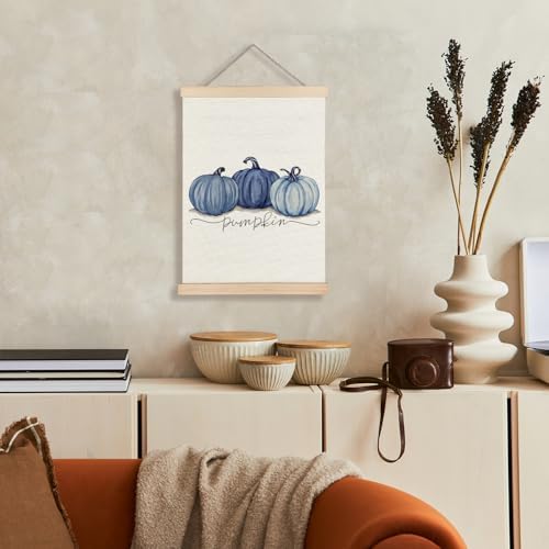 Supwhd Watercolor Fall Blue Pumpkin Wall Art - Image 2