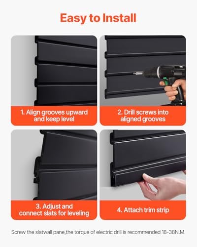 VEVOR Slat Wall Paneling, 4 x 4 ft, PVC Garage Slatwall - Image 6