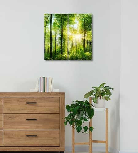 Forest Canvas Wall Art, 24x24 Tree Landscape Picture 2 Piece Set - Image 7