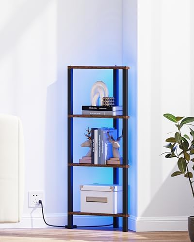 TUTOTAK Corner Shelf, 4-Tier Corner Bookshelf - Image 7