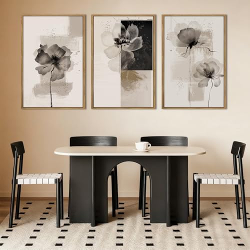 IARTTOP Large Framed Neutral Abstract Wall Art 24x36 Inch Oversized Modern - Image 4