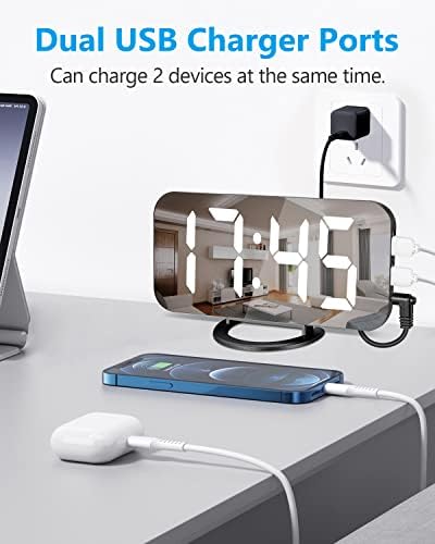 Digital Alarm Clocks, with 2 USB Charging Ports, Snooze Mode, Auto Adjust - Image 3