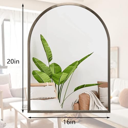 Arch Bathroom Mirror, Metal Frame Wall Mounted Mirror Coffee Vanity Wall Mirror - Image 7
