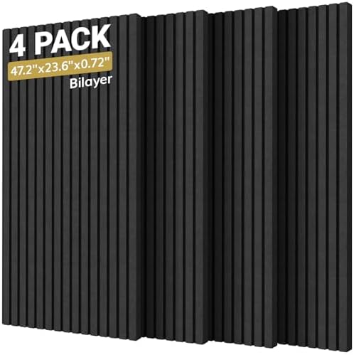 TONOR Dual-Layer Thickened Acoustic Wall Panels-4 Pack 47.2"x23.6"x0.72" by TONOR