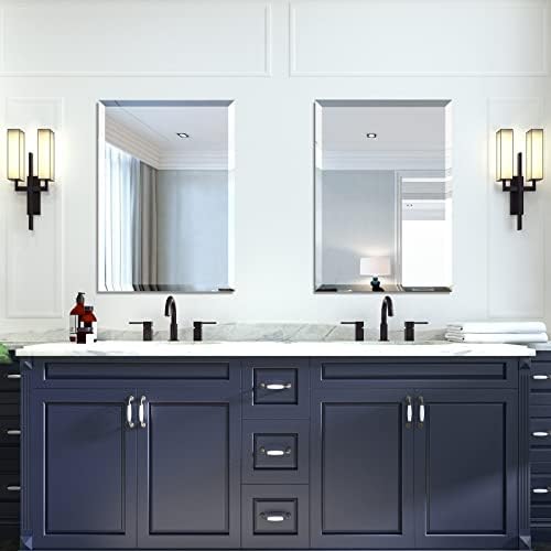 Mirrorons Beveled Mirror 20x28 Frameless Bathroom Wall Mirror Shatterproof - Image 4