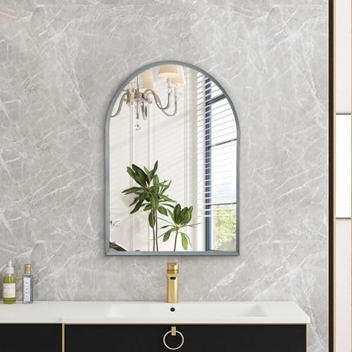 Arch Wall-Mounted Mirror Aluminum Alloy Frame Bathroom Wall Mirror - Image 3