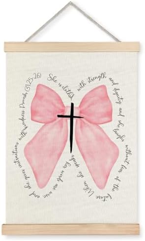 Supwhd Pink Bow Coquette Christian Wall Decor by Homedecoration
