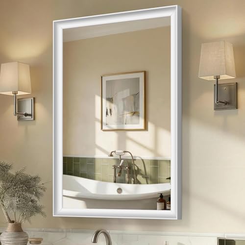 USHOWER 2 Pack 24x36 Inch White Bathroom Mirrors - Image 2