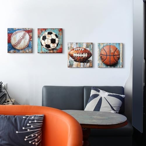 Sports Wall Decor Kids Playroom Art Soccer Basketball Football Baseball Pictures - Image 5