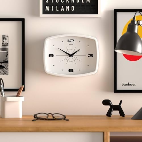 JONES CLOCKS® Movie wall Clock | Rectangular Retro Clock | 10" | White | Cool - Image 3