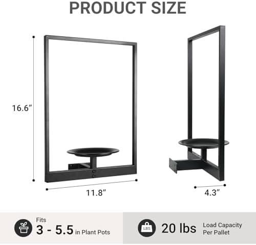 Plant Wall Shelf, Metal Modern Style Frame, Picture Wall Plant Holder, Plant - Image 3
