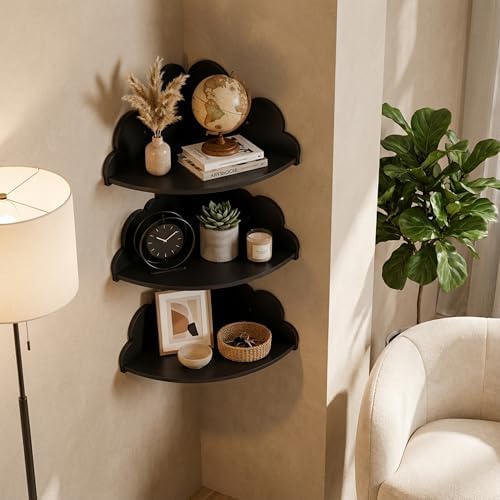 Black Cloud Floating Corner Shelves - Image 2