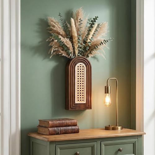 Dnnnii 2 Pack Wooden Wall Vase Set - Image 4