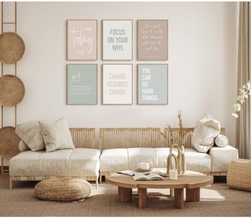 Youillne Office Wall Art Inspirational Motivational Canvas Wall Decor Pastel - Image 6