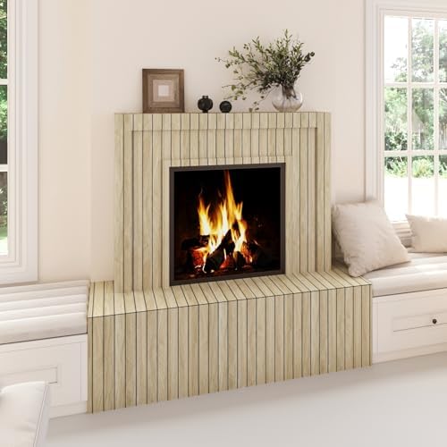 Oak Peel and Stick PVC Slat Wall Panel Textured Flexible Herringbone Light Wood - Image 7