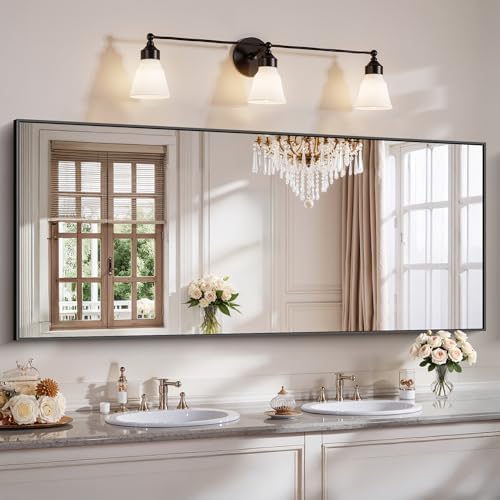 YIROMAN Bathroom Mirror 72"x30", Large Matte Black Bathroom Mirror by Unknown