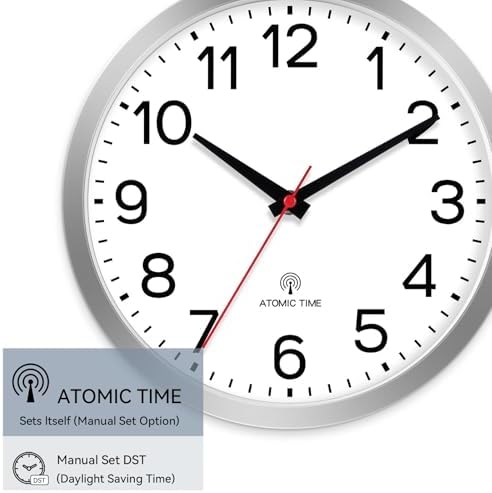 AKCISOT 12 Inch Wall Clock, Silent Battery Operated Analog Clock - Image 7