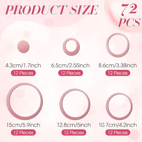 Outus 72 Pcs Circle Mirror Wall Stickers Removable DIY - Image 2