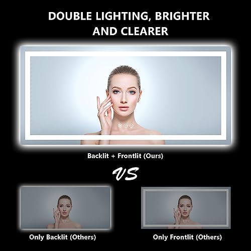 72x36 LED Bathroom Mirror with Lights, Lighted Vanity Mirror - Image 3