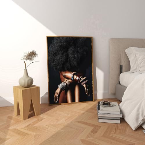 ZHGYGBN Black Girl Canvas Poster Afro Portrait Poster 16x20 Inch Unframed - Image 2