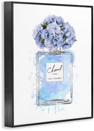 Blue Flowers Perfume Bottle Glam, 24 x 30 Inch Framed Giclée Print - Image 2