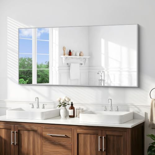 BONEWEI Silver Bathroom Mirror, 30x60 inch Wall Mirror - Image 2